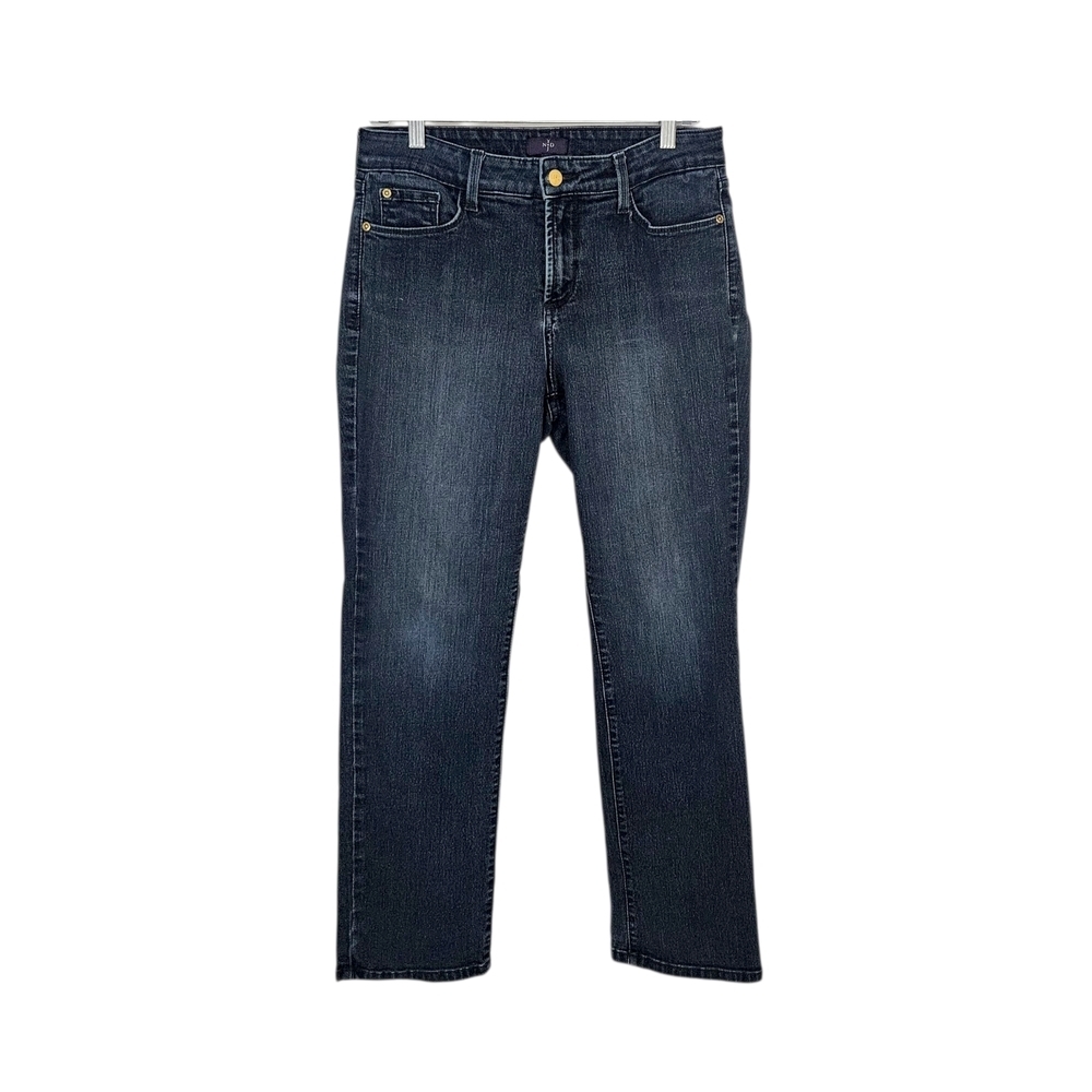 NYDJ High Rise Shimmery Straight Leg Jeans 12 Petite